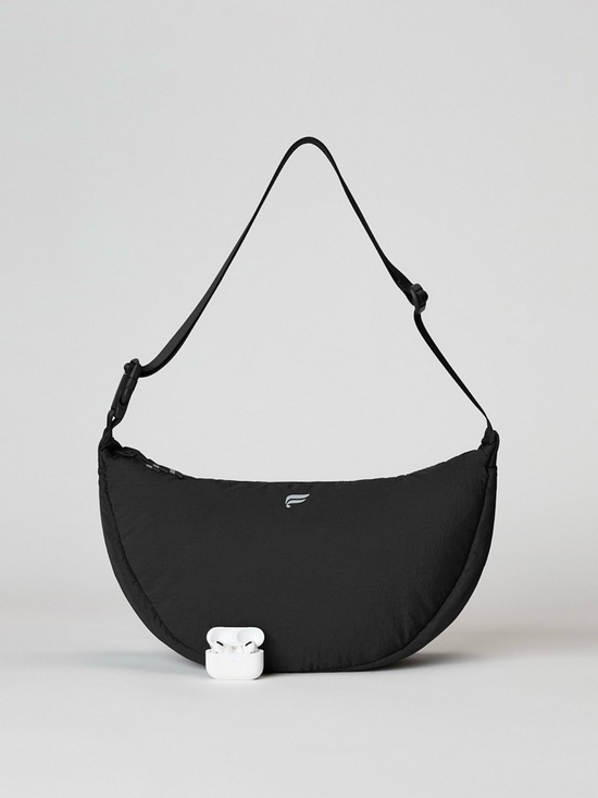 Fabletics Handbags - Fabletics The Large Sling Bag Crinkle Black Nylon Crossbody Shoulder Bag 16.5L
